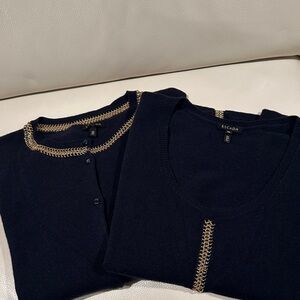 Escada Navy Tank Top with Gold Accent